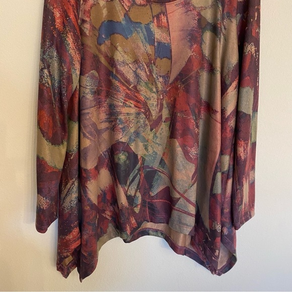 Soft Surroundings Julia Top Butterfly Multi Print Tunic Size Petite Large - Picture 11 of 14